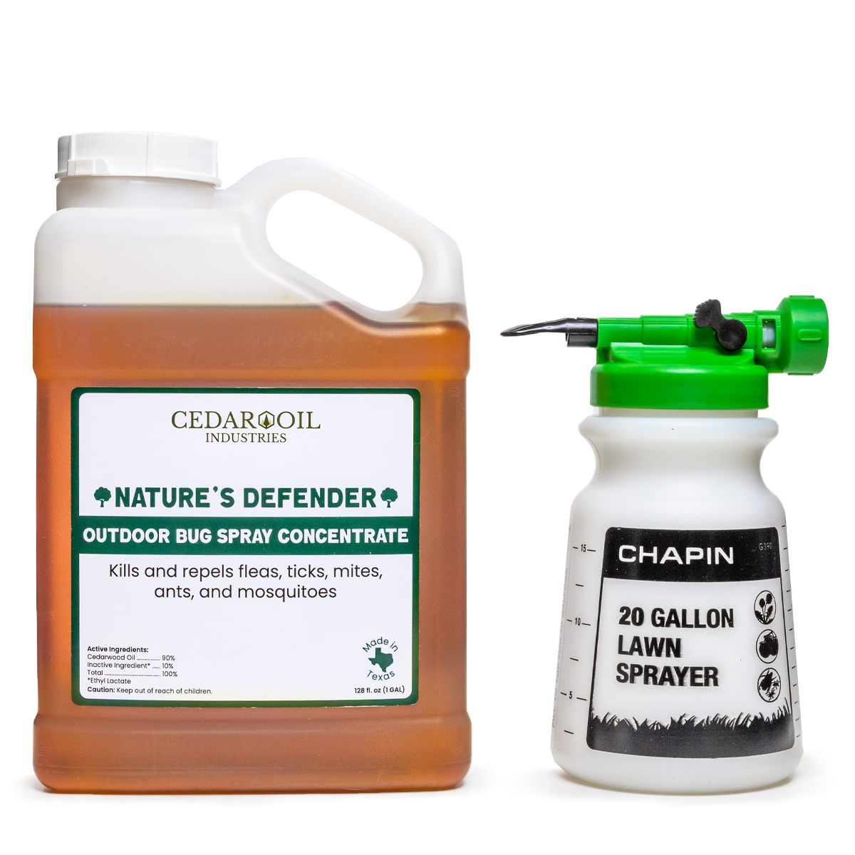 Nature's Defender - Outdoor Bug Spray Concentrate with Lawn Sprayer