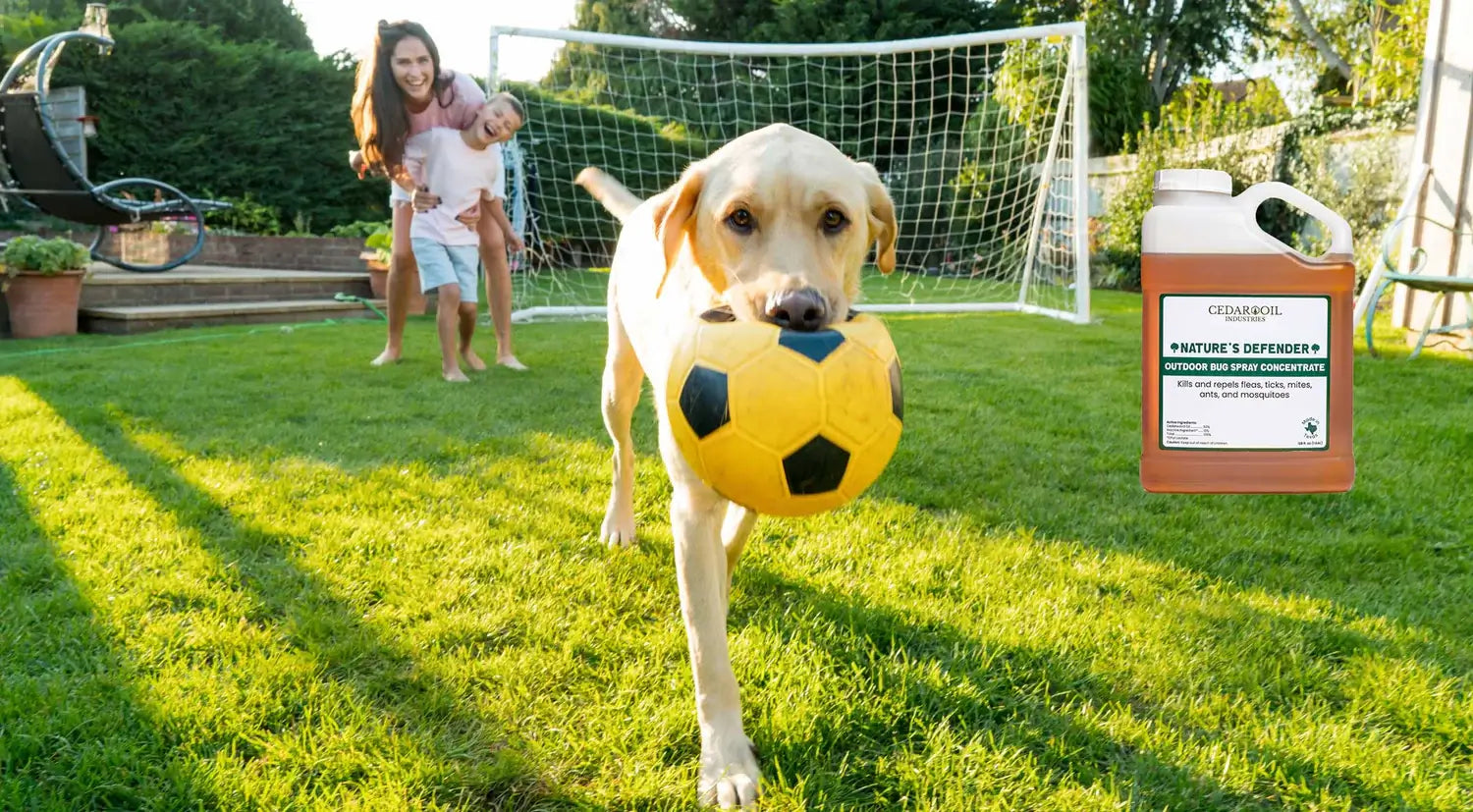 Natural cedar oil pest control products for homes, lawns, pets and farms