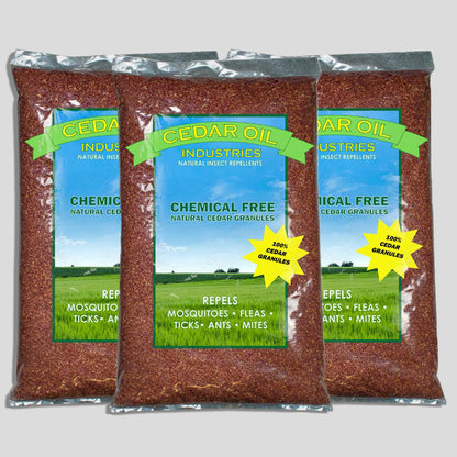 Cedar Granules natural insect repellent in three large bags